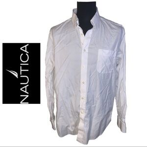NAUTICA White Long Sleeve Dress Shirt Size 17 or 32 / 33